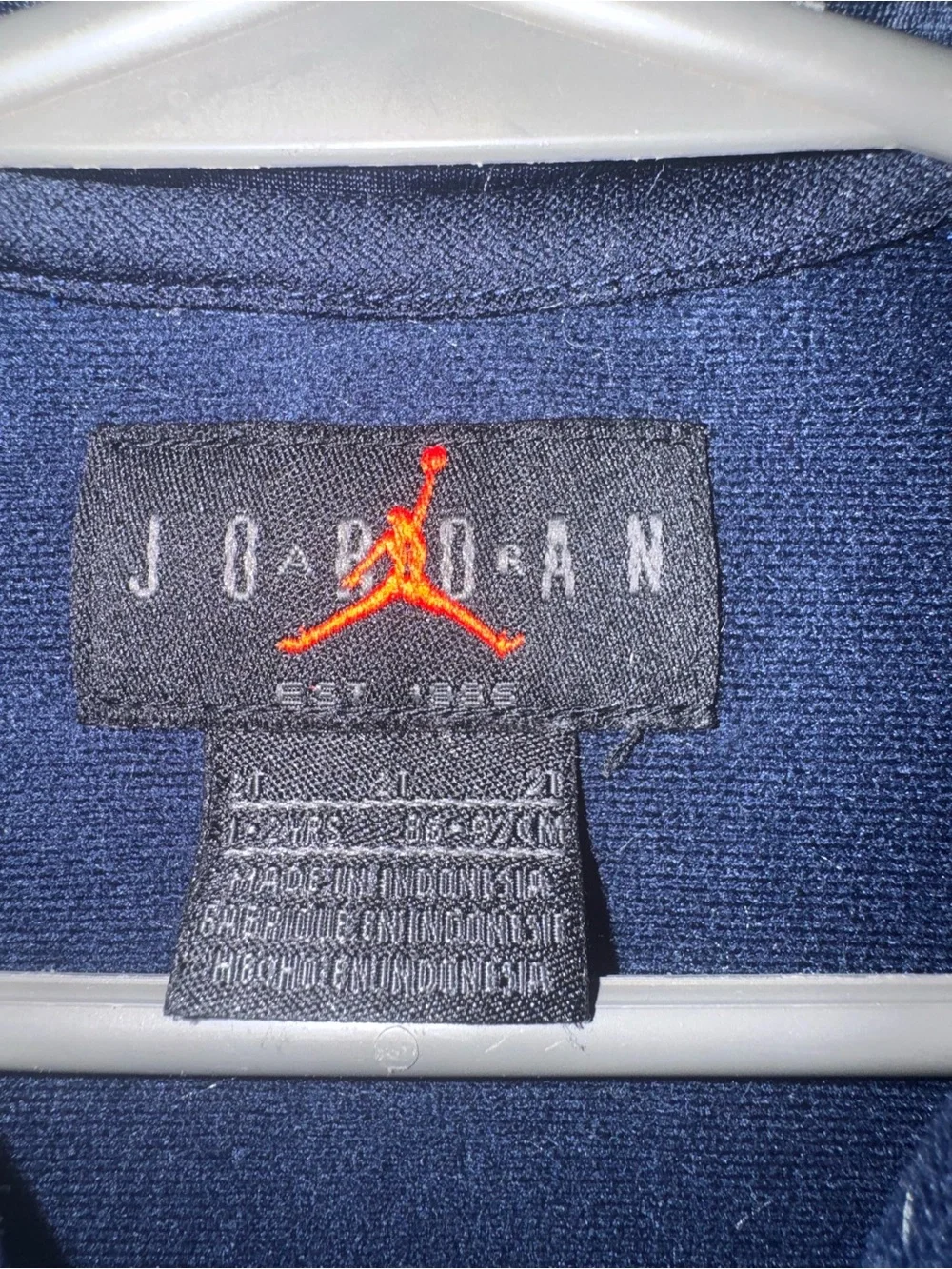 Jordan Kids Navy Blue Jacket with Royal Blue and White Stripes